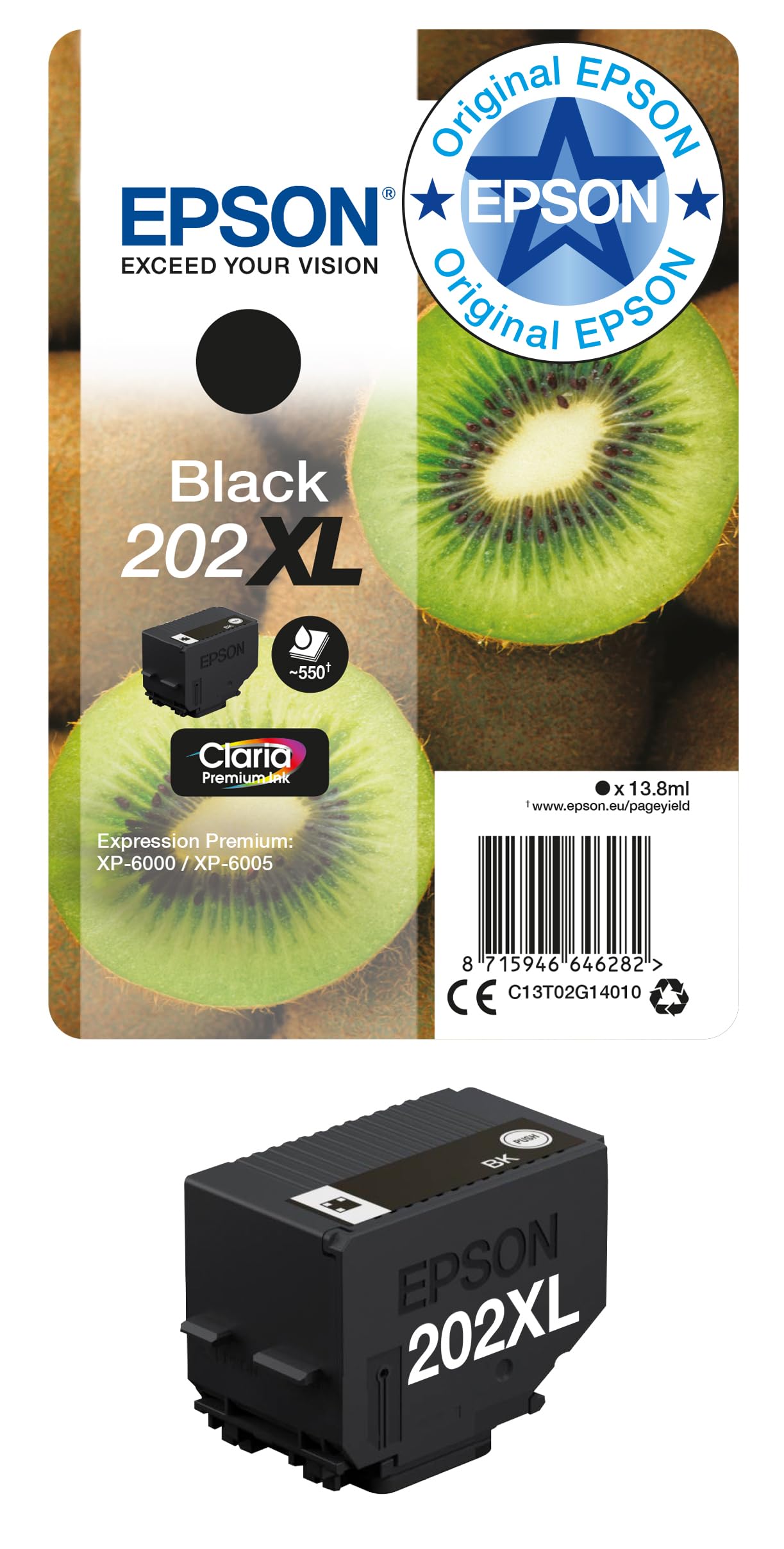 EPSON 202XL/T02G14 (Kiwi) schwarz Druckerpatrone