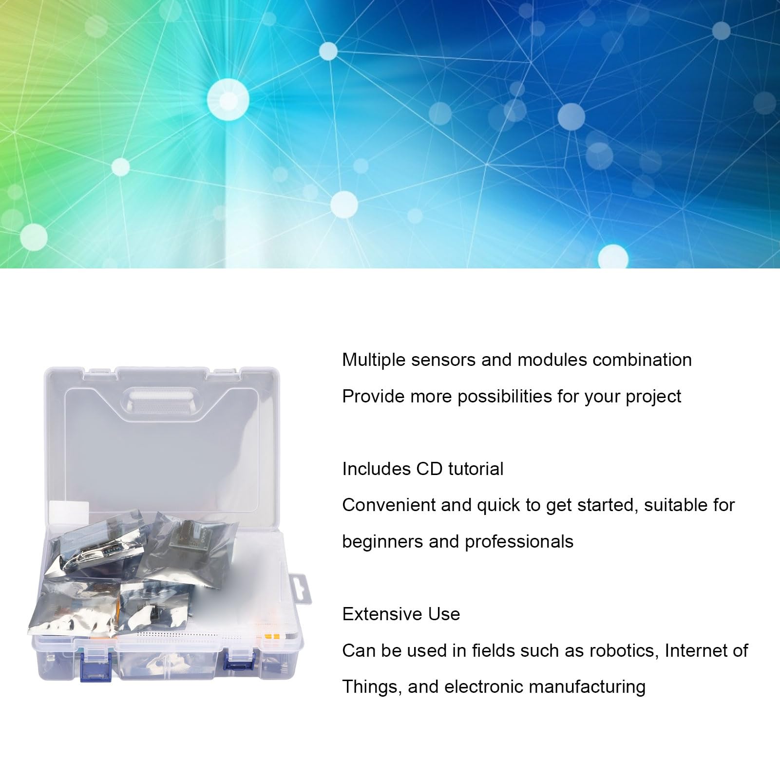 Socobeta Kit de Inicio para R3 Juego Completo de Aprendizaje de Componentes Electrónicos de Bricolaje con CD Tutorial para Principiantes y Profesionales Plástico ABS Duradero