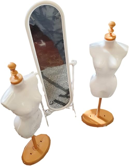 Fat-catz-copy-catz Doll sized Plastic Furniture Long full length Mirror and 2x mannequins (Doll Not included) Made for 11" Size Girl Dolls
