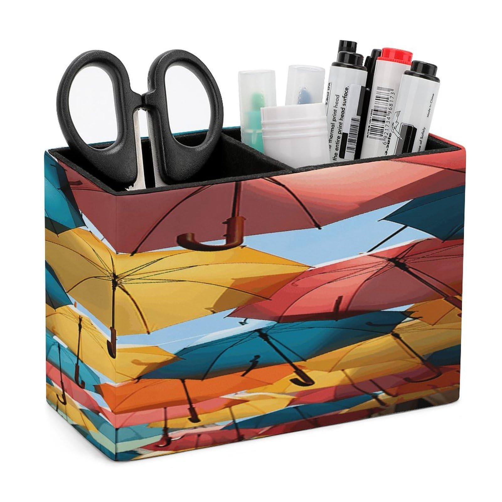 Organiseur de bureau en cuir et pot à crayons pour pinceaux de maquillage