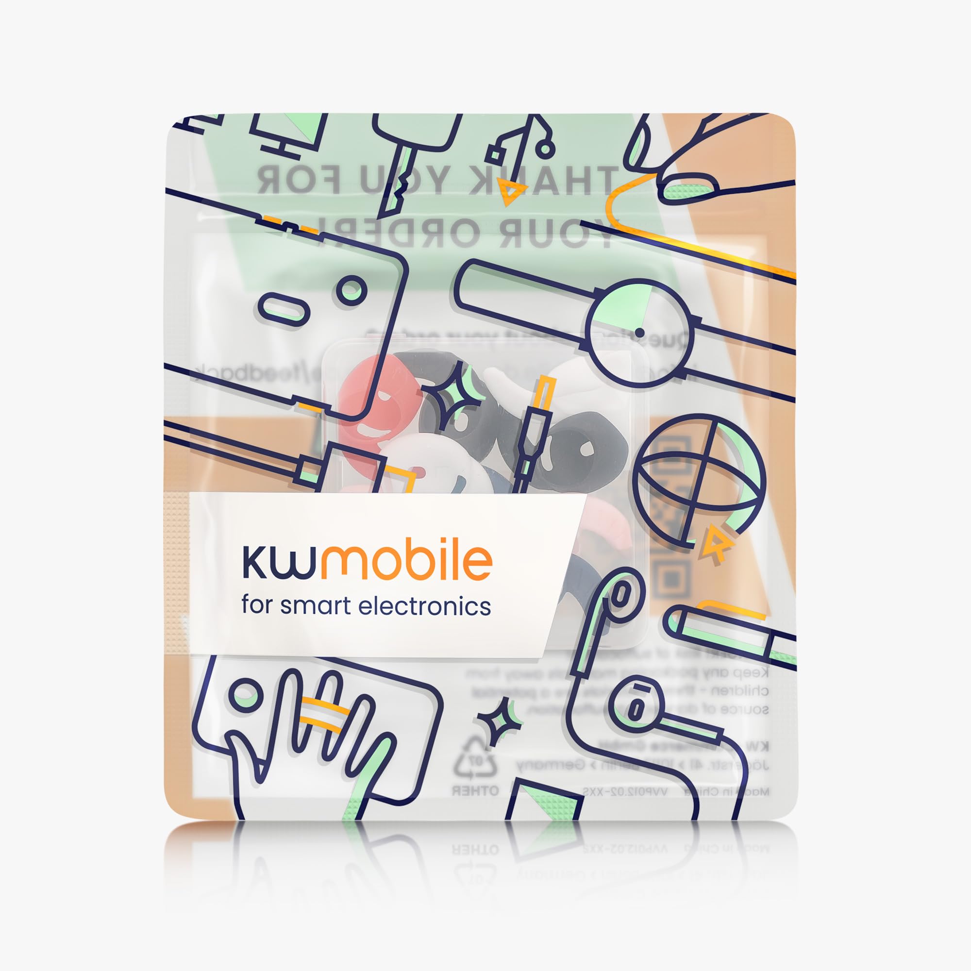 kwmobile Set 5x Gancio Anticaduta Compatibile con Apple Airpods 4 - Supporto Auricolare Sportivo Antismarrimento per Cuffiette Wireless