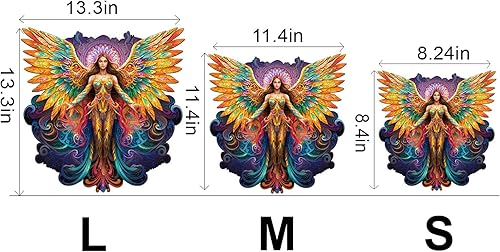 Miniatura 6 de WOODBESTS Rompecabezas de madera para adultos, rompecabezas de niña con alas (L, 300 piezas, 13.3 x 13.3 pulgadas), hermosa caja de madera,