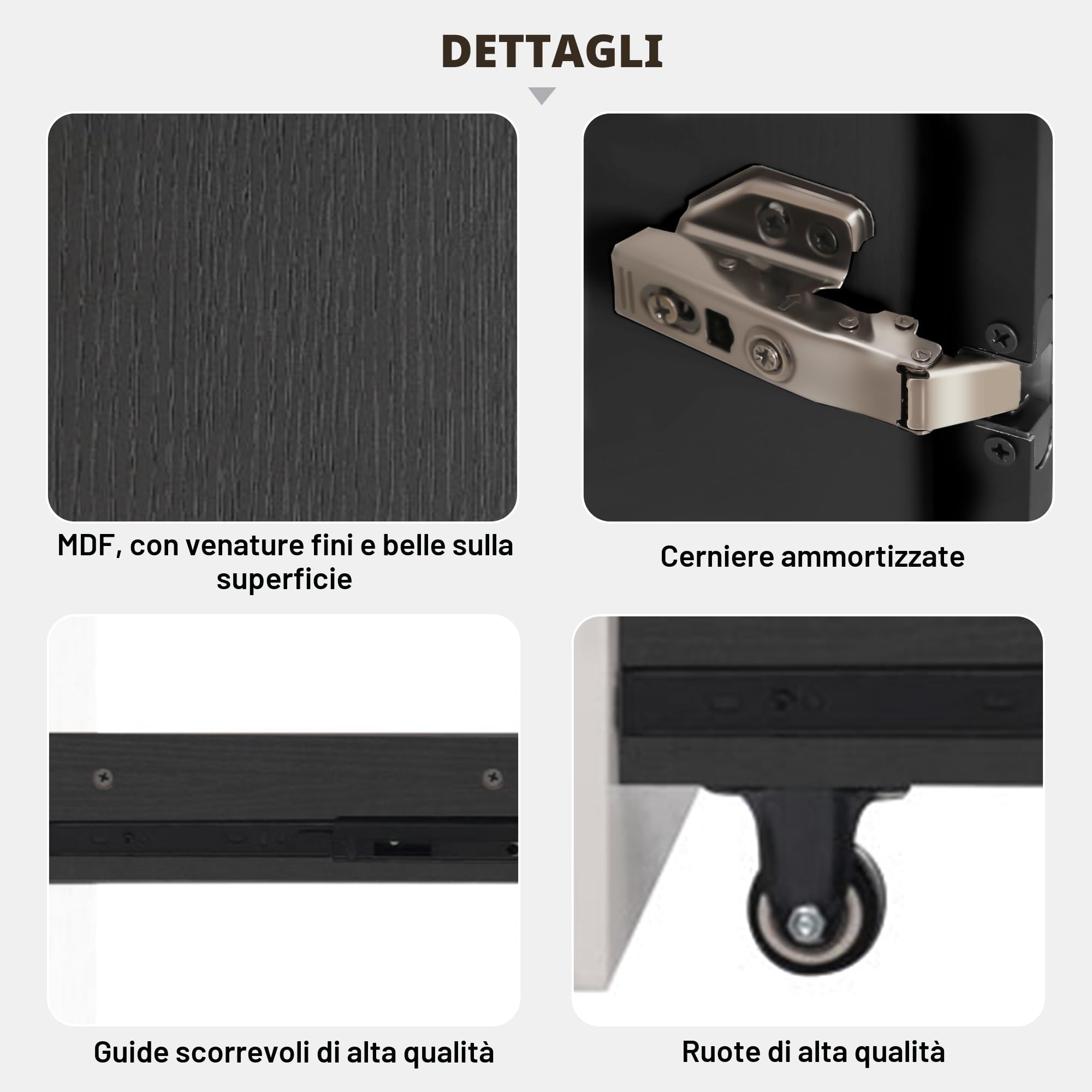 Armadio multifunzione/alto/da sala da pranzo 110,5 x 35 x 160 cm, vetrina con anta in vetro e LED, estensione laterale, design in bianco e nero, stile moderno, (nero, 110,5 x 5 x 160 cm)