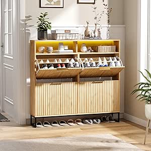 Bonnlo Shoe with 4 Flip Drawers, MidCentury Modern Design