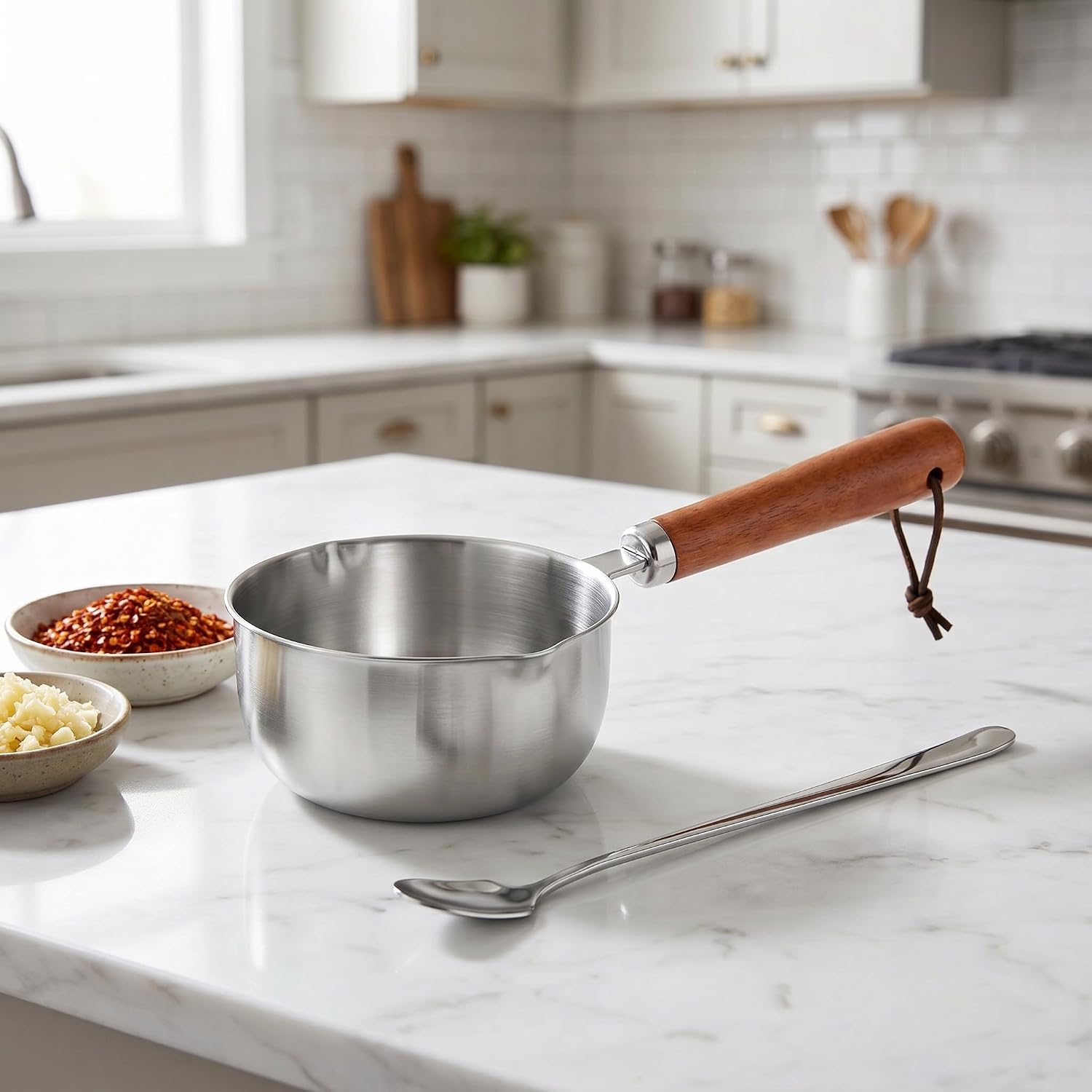 NUOBESTY 2 Sets Stainless Steel Mini Melting Pot 150ml 300ml