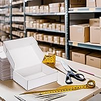 Vista 4 de Cajas de envío pequeñas de 9 x 6 x 2 pulgadas (paquete de 25) – Cajas de cartón corrugado blancas resistentes para pequeñas empresas, comercio