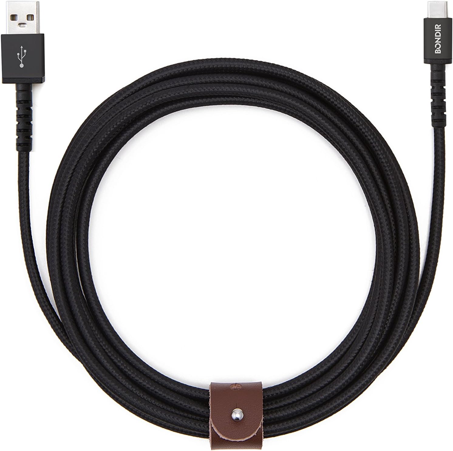 BONDIR, USB to USB-C Cable -BLACK- Extra Long Reinforced Braid/Tangle-free (Includes FREE 3 foot Extension Cable) 10FT BRAIDED CABLE + 3FT EXTENSION CABLE = 13 FEET (4 METERS)