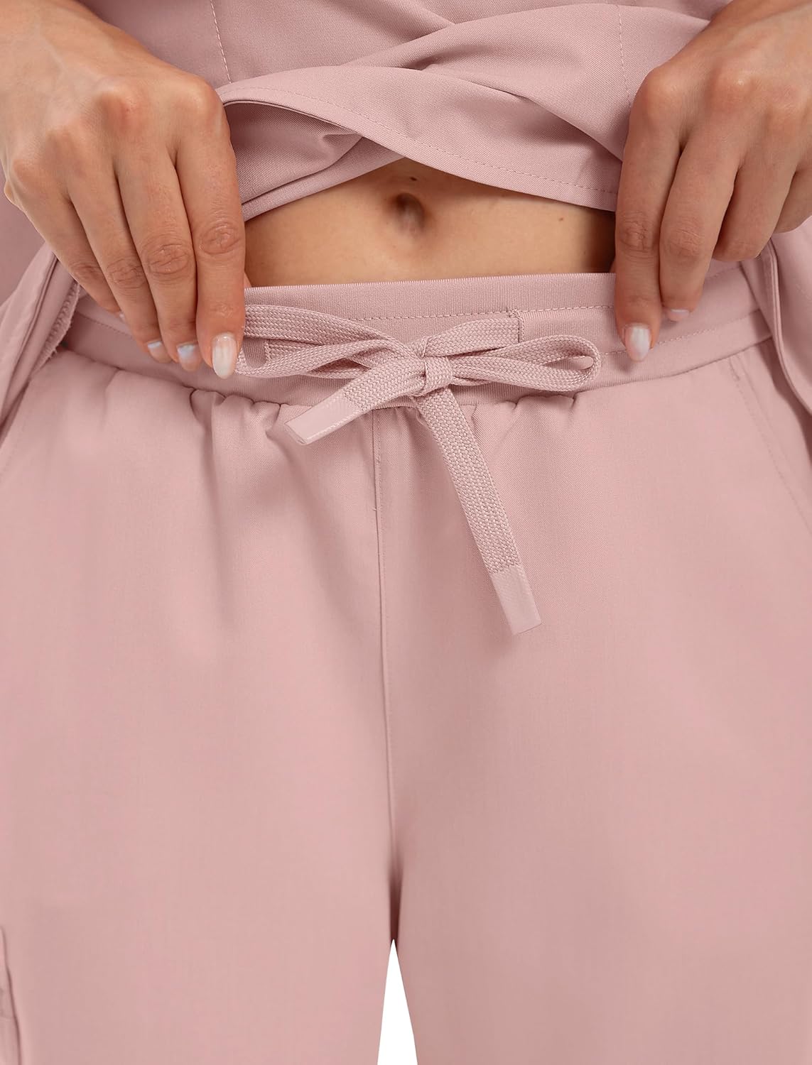 Scrub for Women Set - Stretch Scrub Top & Jogger Pants Mandarin Collar Anti-Wrinkle Scrub Suit Medical Uniform - Image 6