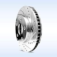 Vista 3 de Para Chevrolet Corvette 1963-1982, Camaro PowerSport Frente Trasero Plata Zinc Cruz Perforado Rotores de Freno Ranurados