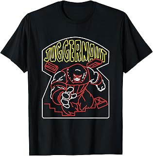 Marvel X-Men Juggernaut Breaking Through Wall Retro Outline T-Shirt