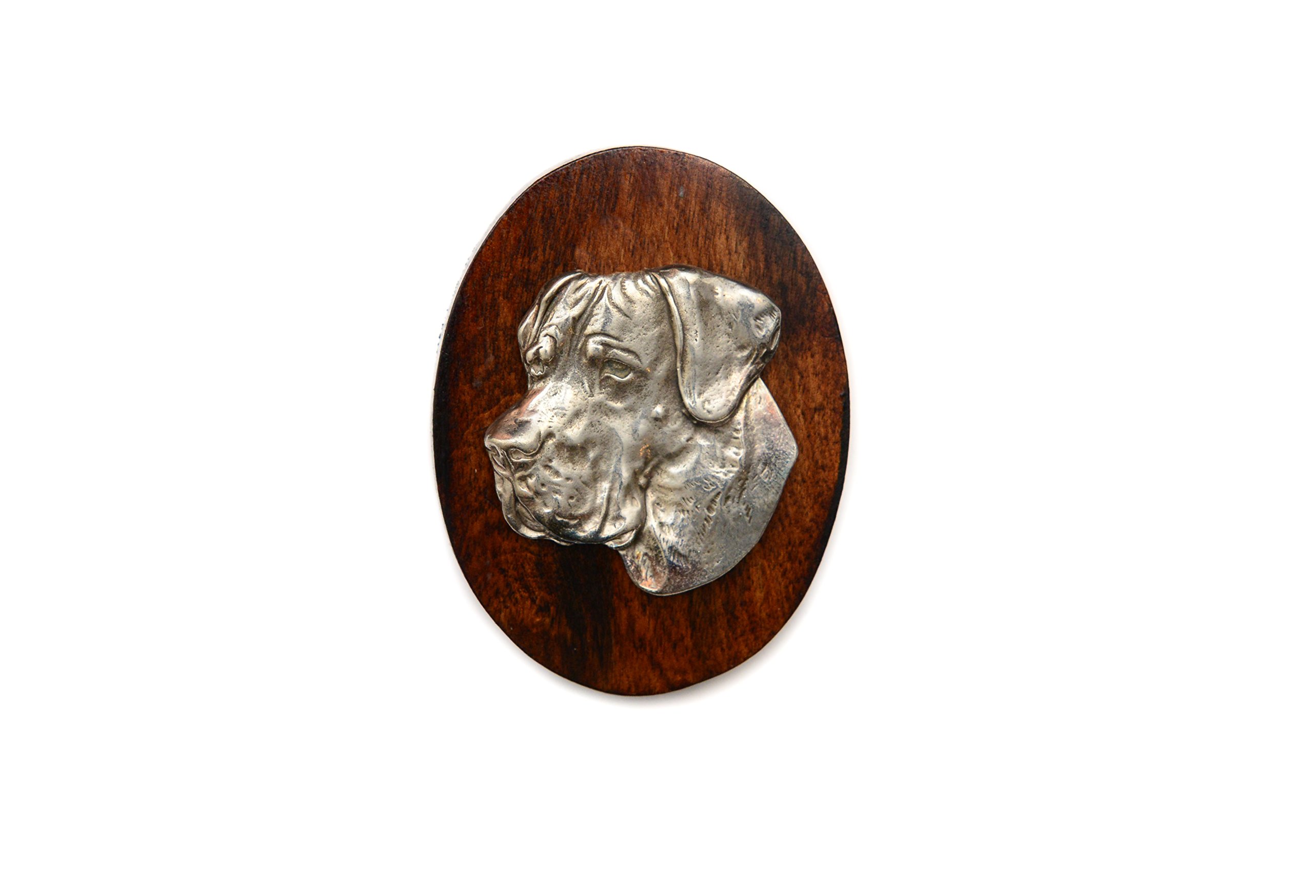 Art-Dog Dog Show Ring Clip Number Holder - Brooch with Clip Dog Show Exhibit Number Holder - Handmade Dog Show Accessory – Dog Tag Clip 7x5cm – Great Dane uncropped — image 1