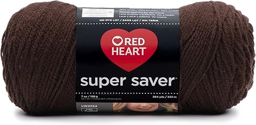 Miniatura 17 de Red Heart Super Saver - Ovillo de lana, diseño de rayas neón Rayas brillantes,Aran Fleck,Mar de Aruba,Borgoña,Café Latte,zanahoria,Café,Country