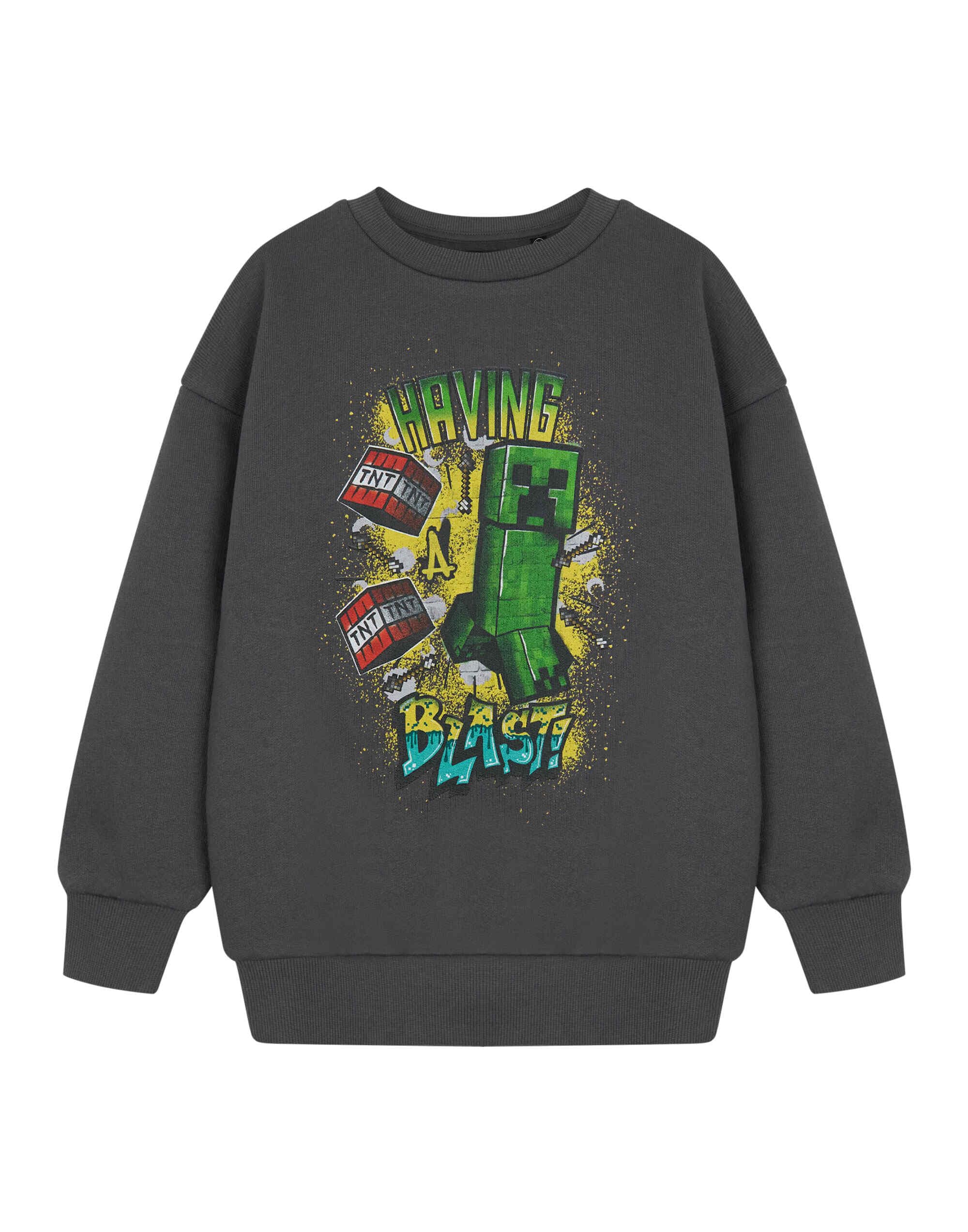Minecraft (9-10 Years) Sweatshirt (Boys Grey)