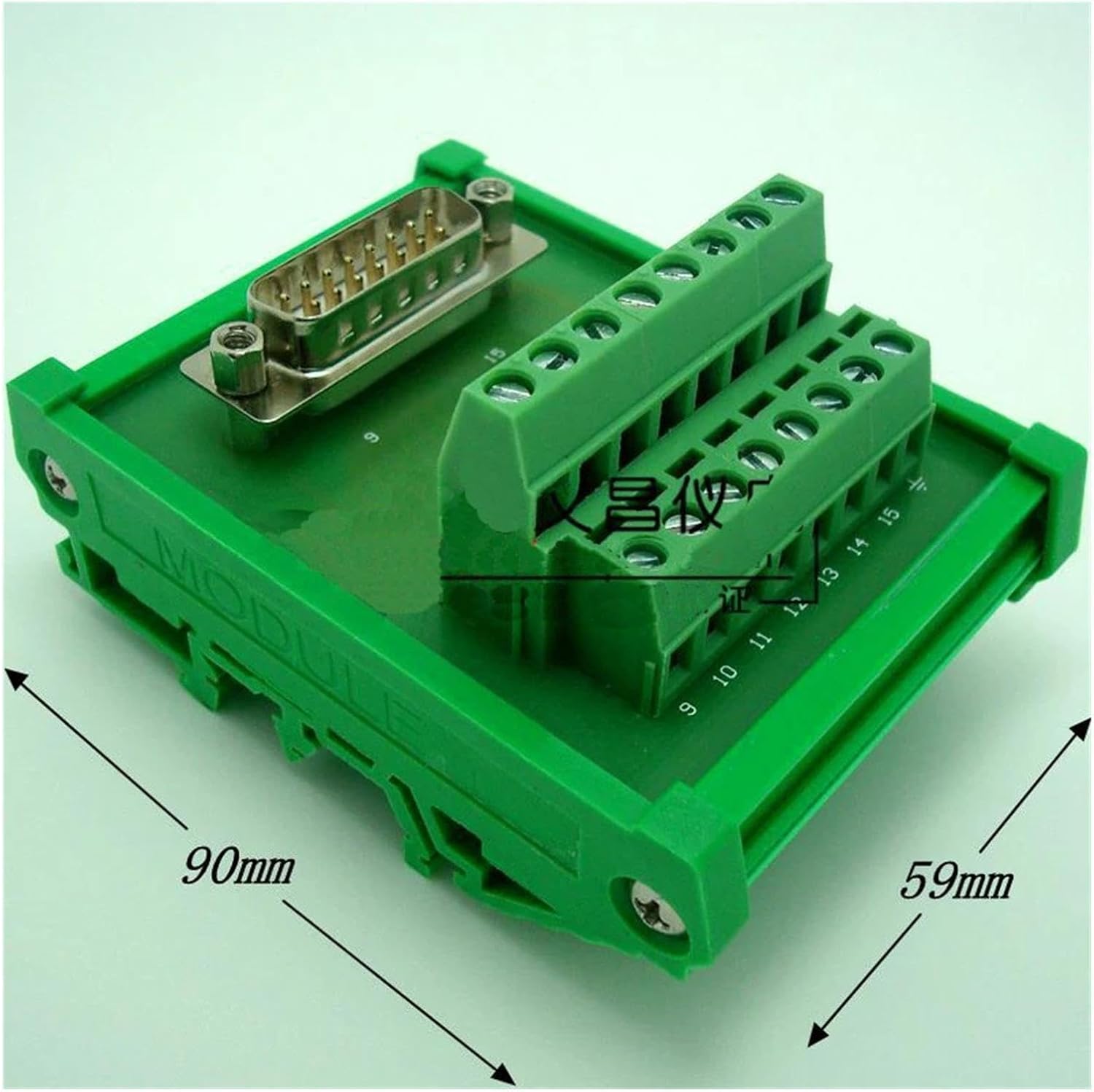 1pcs DB15 D Sub 15 Pin Connector Male/Female Socket Terminal Block Breakout Board Adapter DIN Rail(DB15 Male)