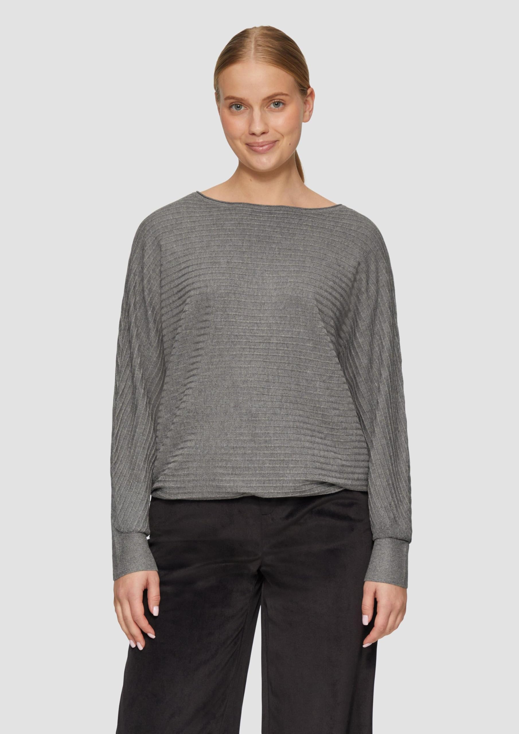 s.Oliver Strukturierter Strickpullover mit Fledermausärmeln