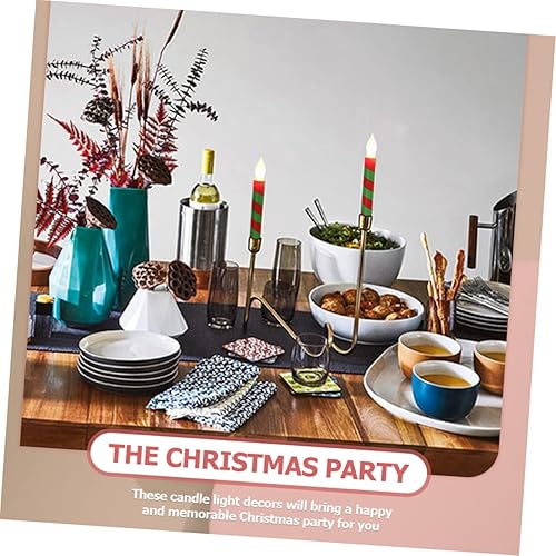 Miniatura 6 de DOITOOL 12 velas de Navidad que funcionan con pilas, velas de Navidad sin llama, velas de ventana de Navidad, velas LED cónicas sin llama para