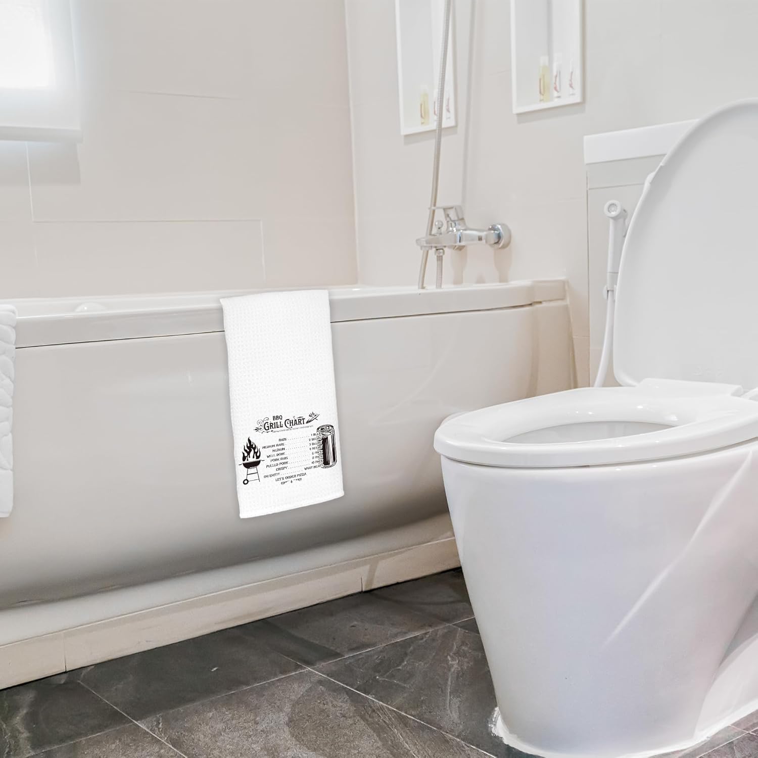 BBQ Grill Chart Funny Kitchen Grill Towels, BBQ Decor, Grilling Dish Towels Tea Towel for Kitchen, Cooking Towels, Grilling Cooking Gifts for Men Women, 16x24 Inch - Image 6