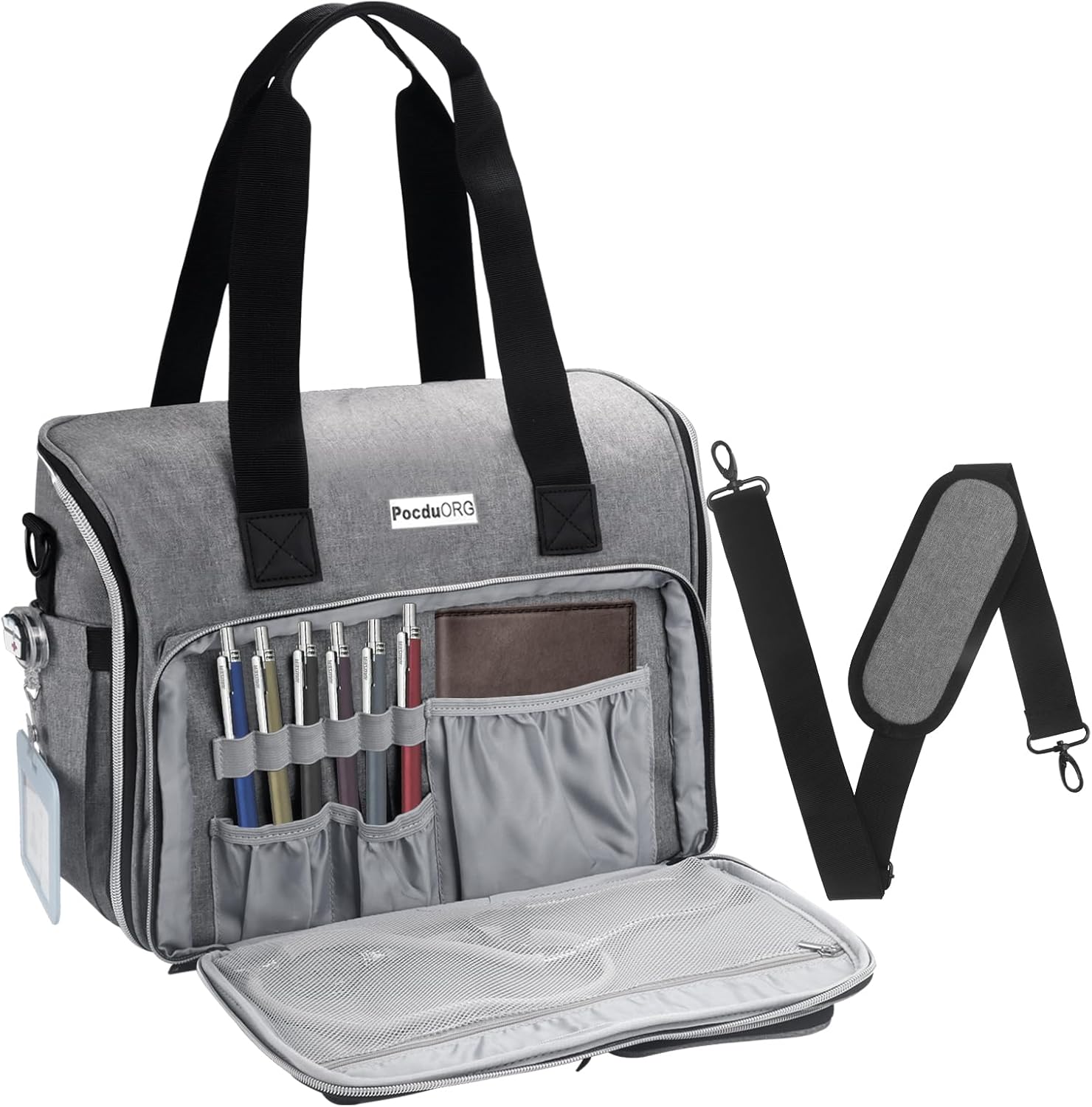 Professional Tote for Women 14" Laptop Bag - Teacher Nurse Work Bag Lay-Flat, Office College Commuting, Craft Organizer Bag