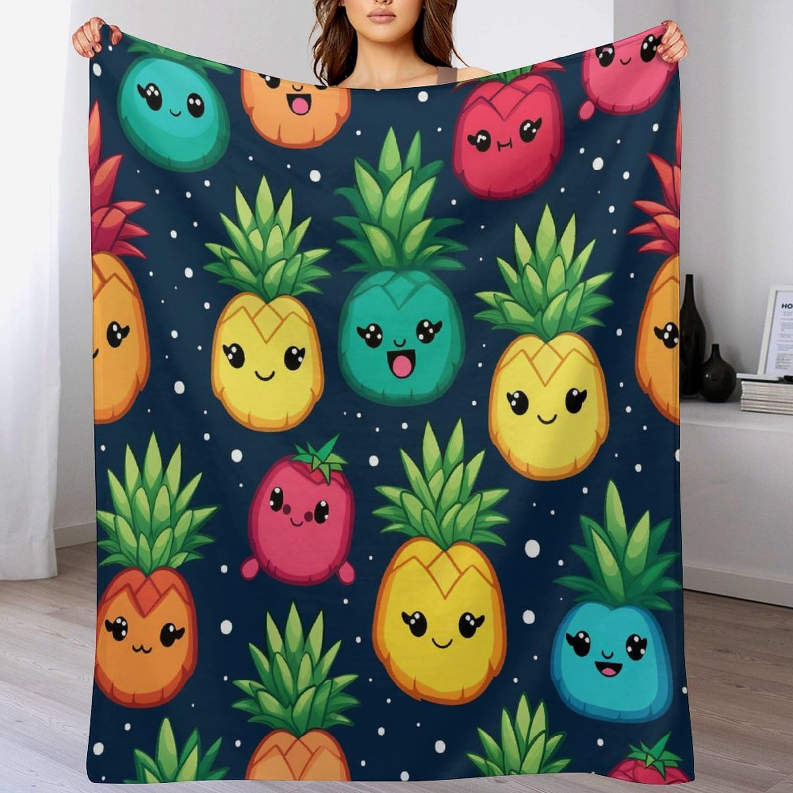 Plaid Douillet Fruit Pineapple 130x150cm une idée cadeau réconfortante et utile