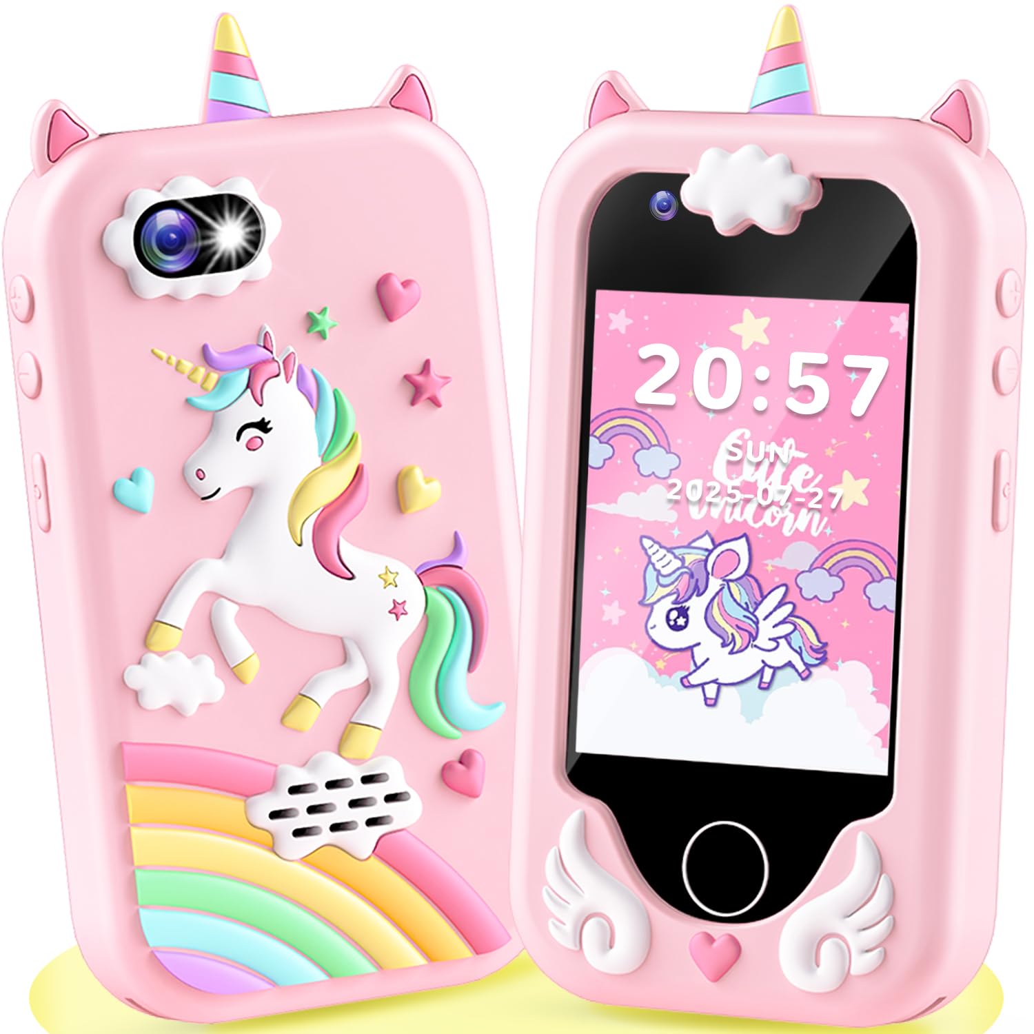 Kids Smart Phone Toys for Girls - Easter Stuff Birthday Gift for Girls 3 4 5 6 7 8 9 10 Years Old, Toddler Toys Play Phone with Educational Learning