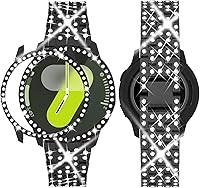 Vista 12 de SUPOIX - Correa con estuche compatible para Samsung Galaxy Watch 8/7/6 de 40 mm y 44 mm, correa de repuesto con brillo para mujer de 20 mm