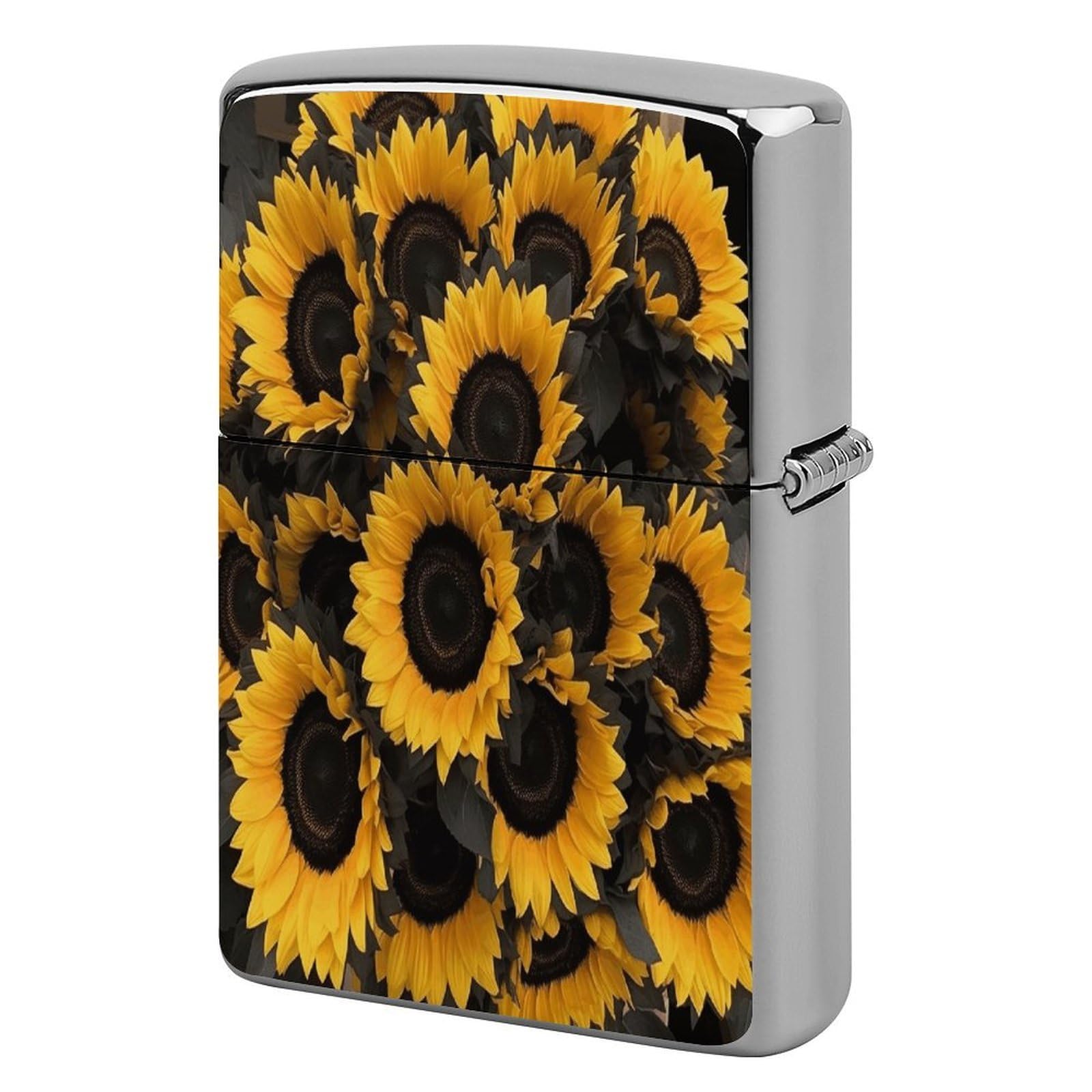 Btcowzrv Style A Bouquet Of Black Sunflowers Metal Lighter Case Sleeve Cover Holder