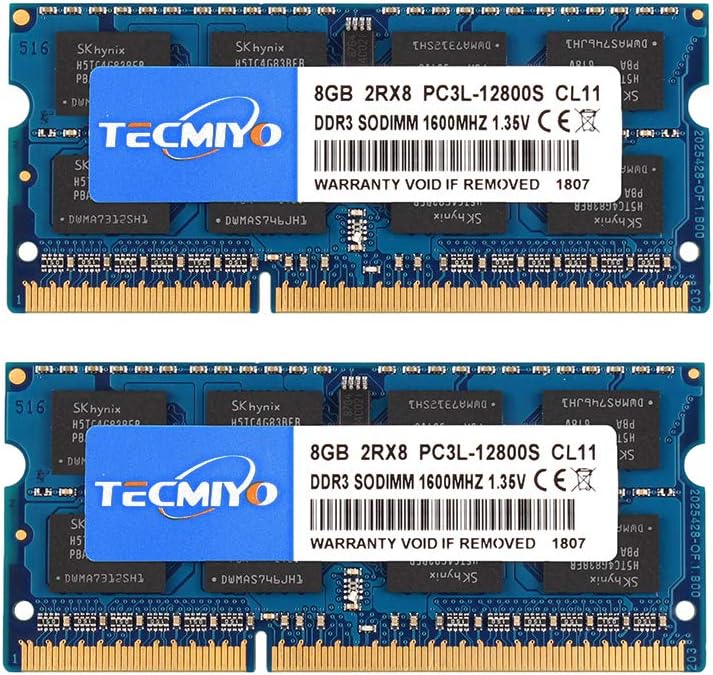 Super Cheap 🛒 TECMIYO DDR3L 1600MHZ SODIMM RAM 16GB Kit (2x8GB) ,DDR3 PC3L-12800S 204Pin Non ECC Unbuffered 1.35V/1.5V CL11 2RX8 Dual Rank for Laptop Notebook Computer Memory Module-Blue Flash Deals - 60% OFF TECMIYO DDR3L 1600MHZ SODIMM RAM 16GB Kit (2x8GB) ,DDR3 PC3L-12800S 204Pin Non ECC Unbuffered 1.35V/1.5V CL11 2RX8 Dual Rank for Laptop Notebook Computer Memory Module-Blue