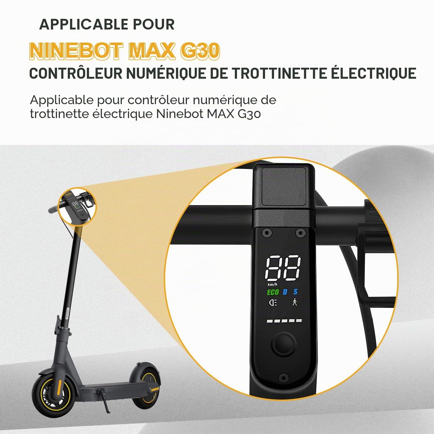Tableau de Bord avec Couvercle Remplacement imperméable Compatible avec Segway ninebot G30 Max Scooter électrique
