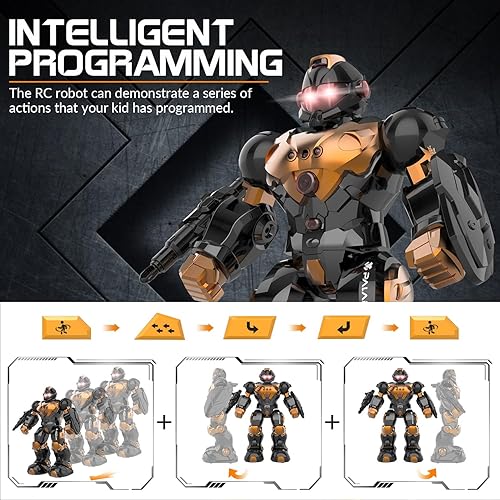 Miniatura 4 de STEMTRON Robot de juguete para niños, robot programable de control remoto con detección inteligente de gestos, recarga, modo de canto y baile,