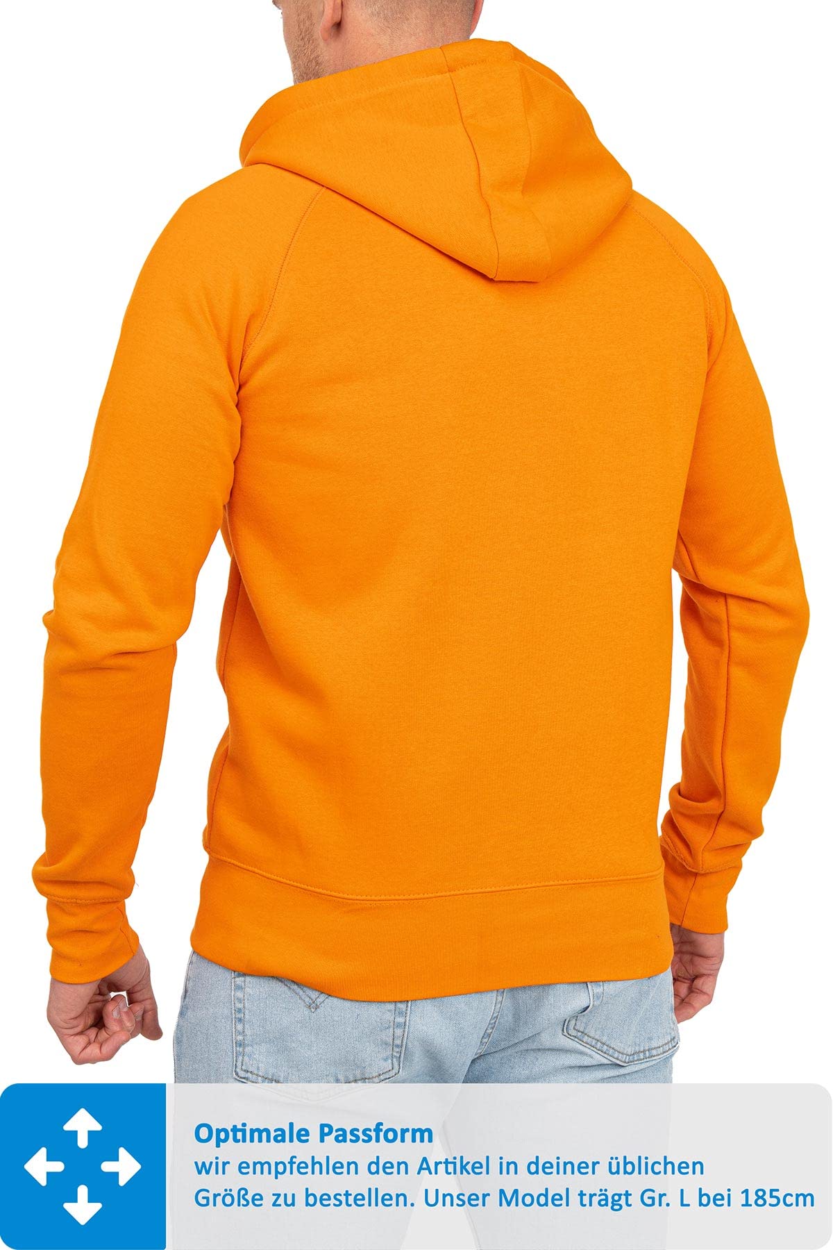 Happy Clothing Herren Sweatjacke mit Kapuze - warme Zip Hoodie Jacke aus Baumwollmischung - weiches Fleece innen, Regular Fit, 300 g/m², Zwei Fronttaschen, mit Reißverschlussfach - Größen S-5XL