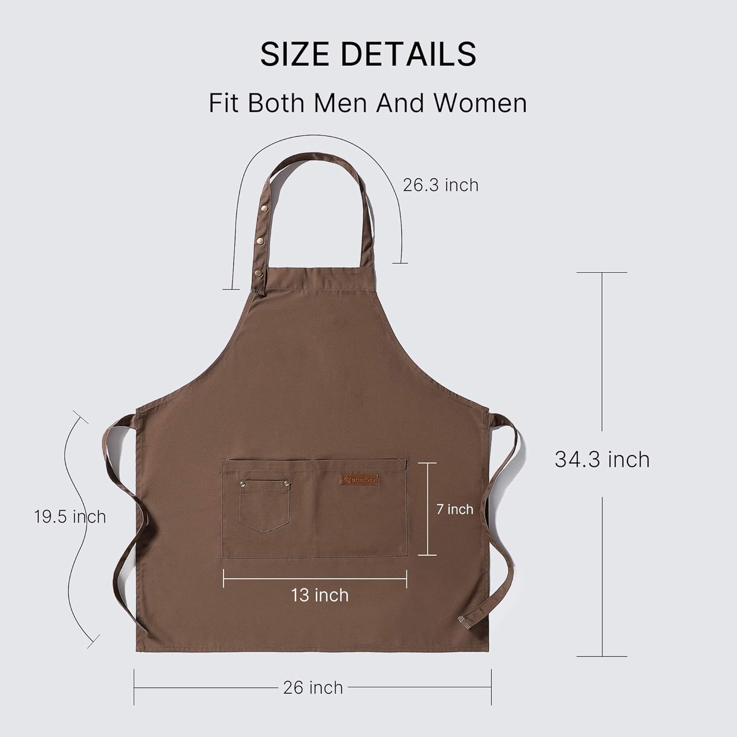 Aprons for Women Men BBQ Chef Cooking Artist Water Drop Resistant Canvas Adjustable Kitchen Apron with Pockets for Unisex Grill Baking Painting Art Stylist Dishwashing Comfortable Aprons (khaki) - Image 5