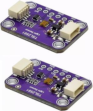 2pcs TSL2591 High Dynamic Range Digital Light Sensor Breakout Module Purple Board - 600,000,0001 Ratio, Dual-Spectrum Visible/IR Detection, I2C Interface for QWIIC & Arduino