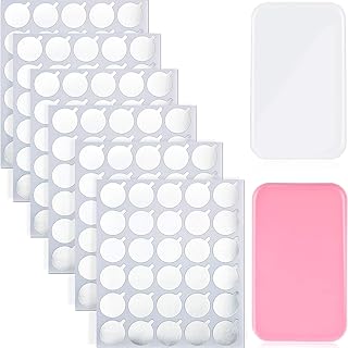 ACEmedia 900 Pieces Disposable Eyelash Glue Holder Pallet Eyelash Extension Glue Sticker Pads and 2 pieces Reusable Eyelas...