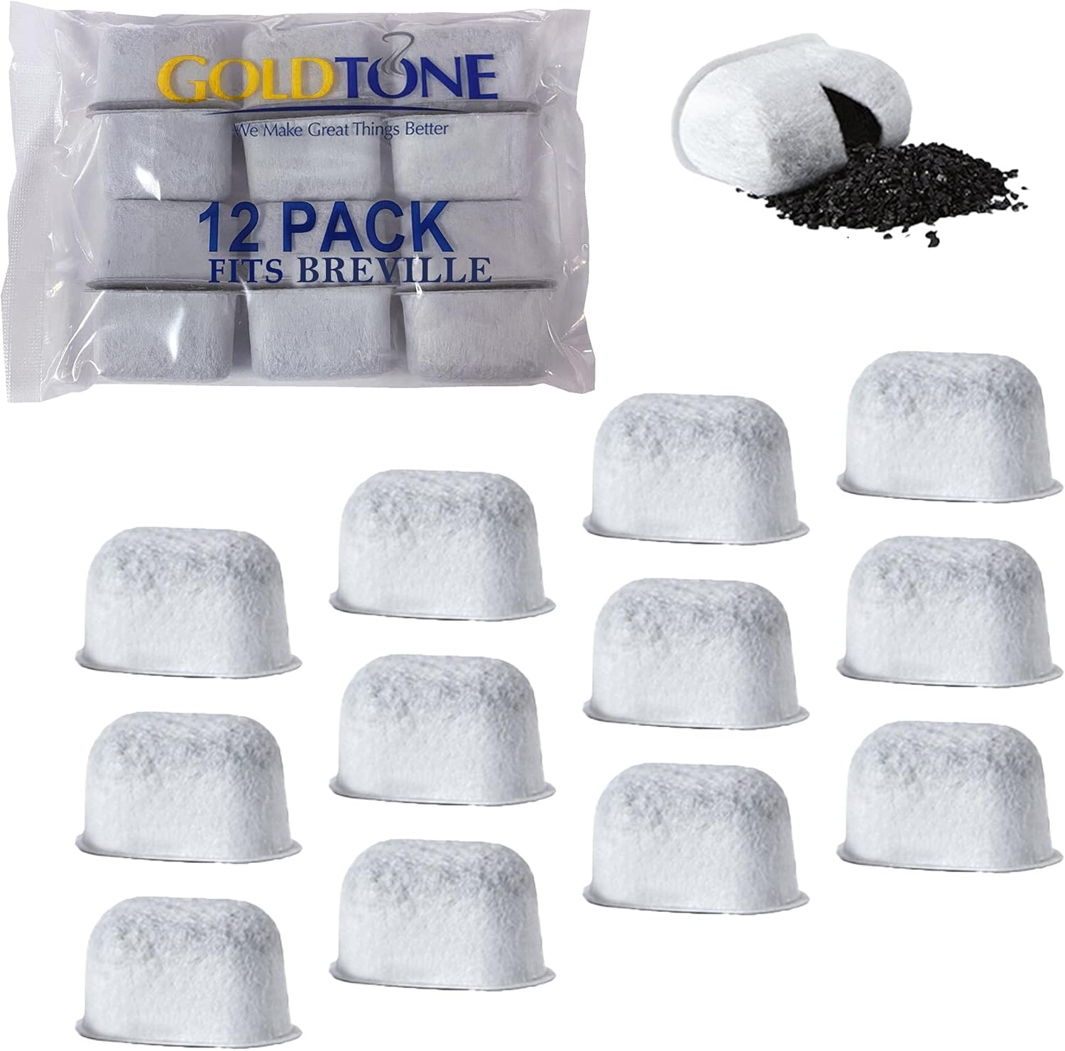 GOLDTONE Replacement Charcoal Water Filter Cartridges for BREVILLE Coffee Makers