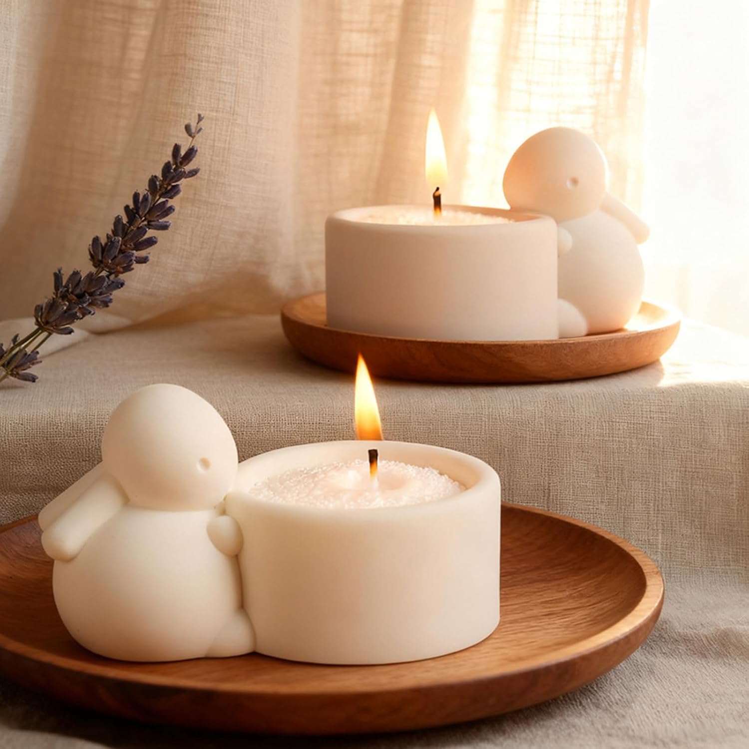 Wehous Rabbit Silicone Candle Holder Mold Cute Bunny Shaped Jewelry Trinket Holder Molds for Resin Concrete, 3D Unique Easter Silicone Storage Container Epoxy Resin Casting Plaster Molds DIY Art Craft