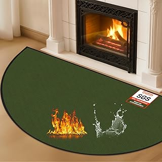 Hearth Rugs for Fireplaces Fire Resistant, 48 x 28 inch Fireproof Fireplace Mat Hearth Rug, Hearth Pads for Wood Stove Fireplace Indoor Outdoor, Protect Floors Carpets from Sparks Embers-Green, 1mm