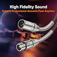 Vista 6 de CableCreation Cable XLR de 10 pies, cable de micrófono macho a hembra, cable de micrófono XLR trenzado de nailon equilibrado resistente, compatible