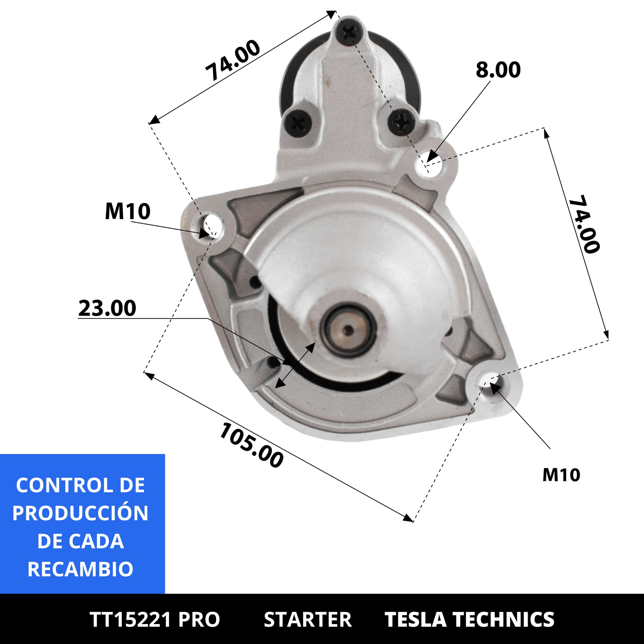 Technics TT16394 PRO. Démarreur 12V. 2.20 KW. Compatible