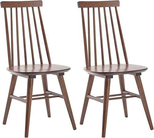 Miniatura 1 de Duhome - Juego de 2 sillas de comedor de madera, con respaldo de listones, sillas de cocina, sillas Windsor de nogal
