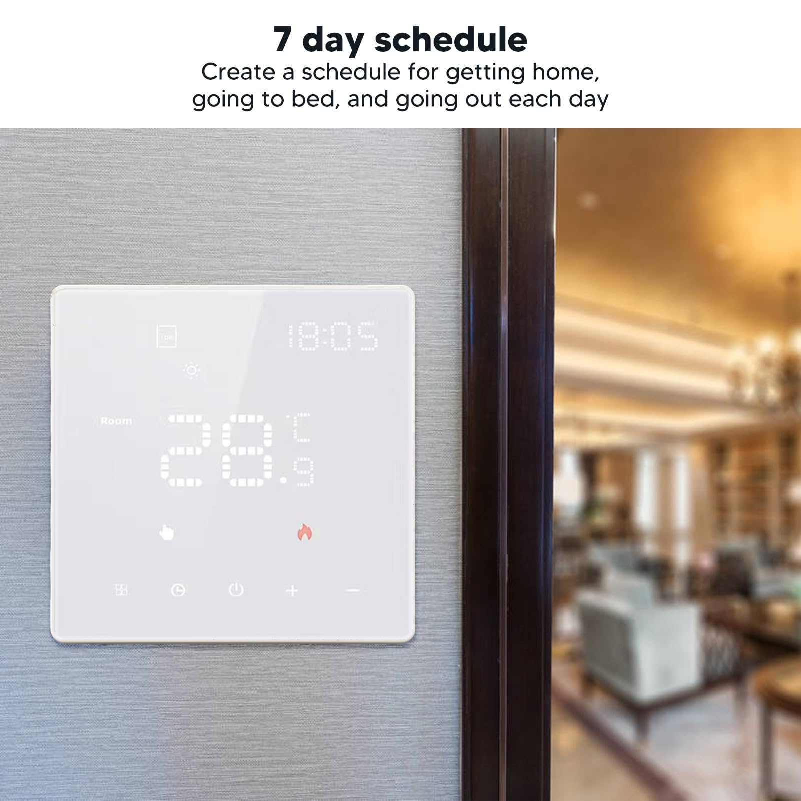 YWBL-WH Termostato Inteligente Control de Aplicación Termostato WiFi Termostato Programable para el Hogar (Horno para Colgar en la Pared con calefacción por)