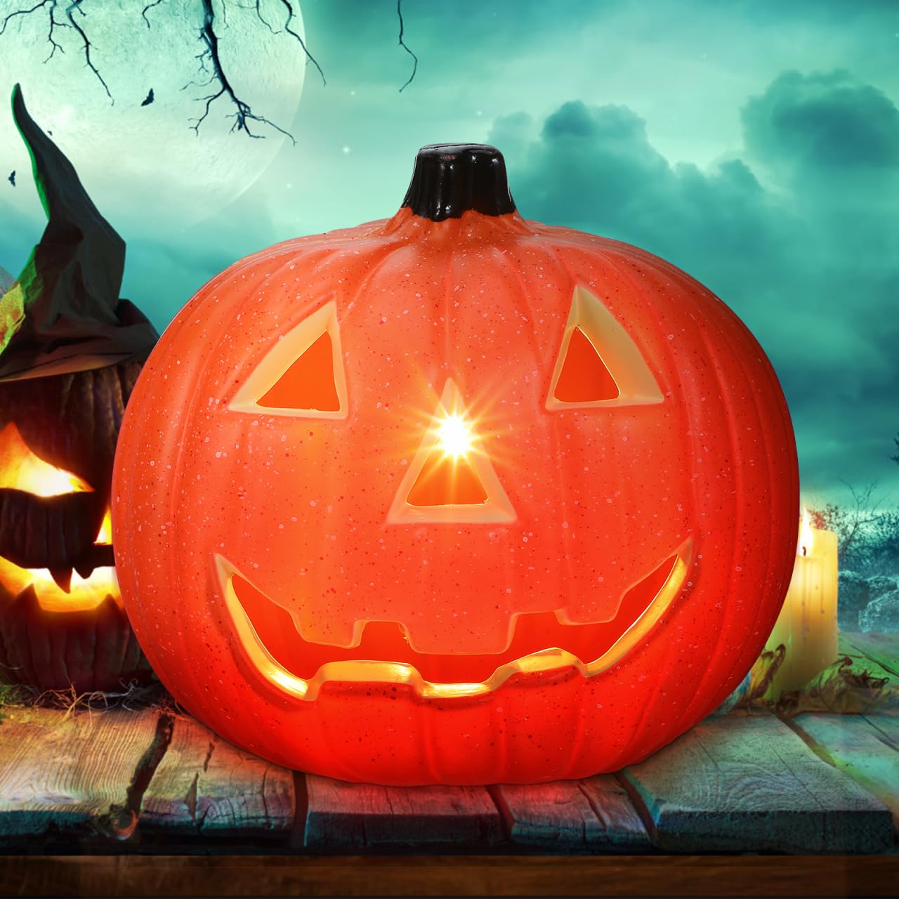 Halloween Pumpkin Lantern,Halloween Light up Jack O Lantern