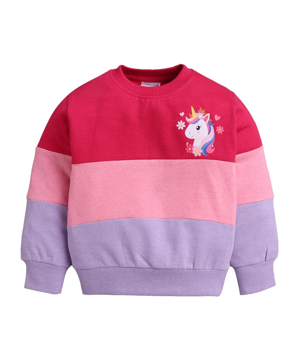 BUMZEE Girls Cotton Blend Full Sleeves Round Neck Sweatshirt (Peb10870876)