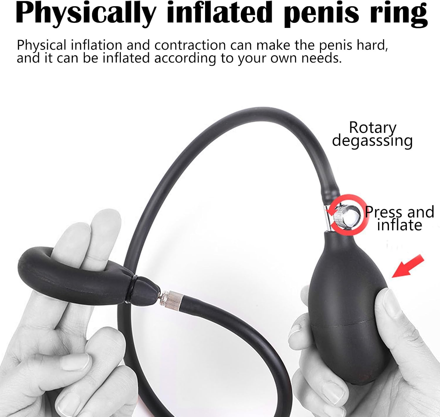 Inflatable Penis Clamp Cock and Ball Torture Testicle Pump Testicle Toys Blow up Penis for Mens Testicle Restraints Cock and Ball Ring Anillos para Pene Testicle Crusher CBT Chastity Toys for Men