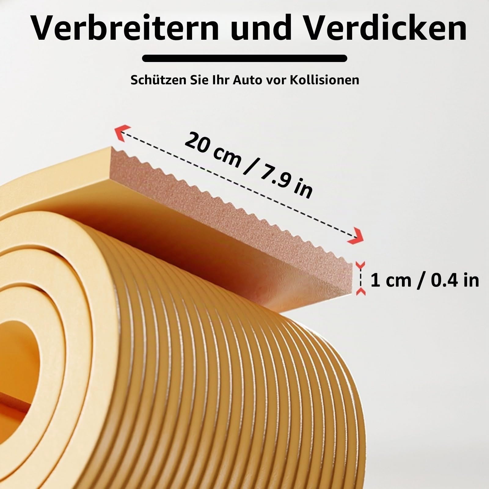 Garagen Wandschutz Garage Selbstklebend, für Auto Türkantenschutz, Garagen-Wandschutz Wandpolsterung, Kantenschutz Garage für Autotüren, Kann Geschnitten Werden Schaumstoff(Braun,500 cm x 20 cm)