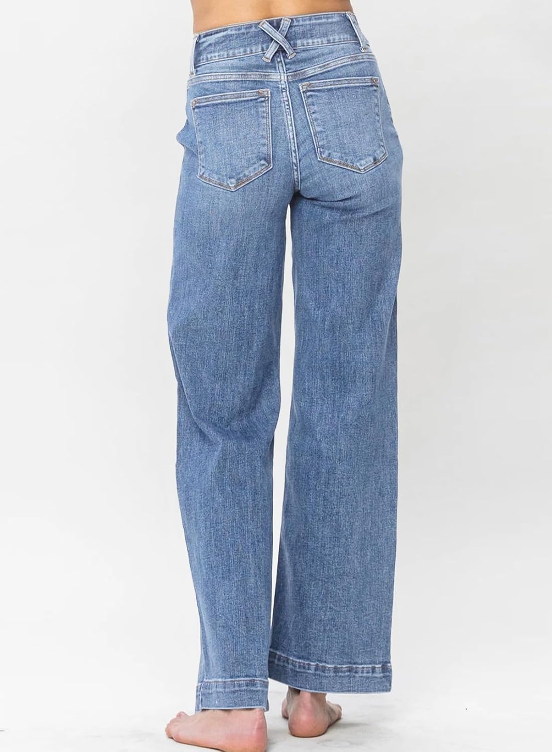 Astylish Women's High Waisted Wide Leg Straight Jeans - Image 3