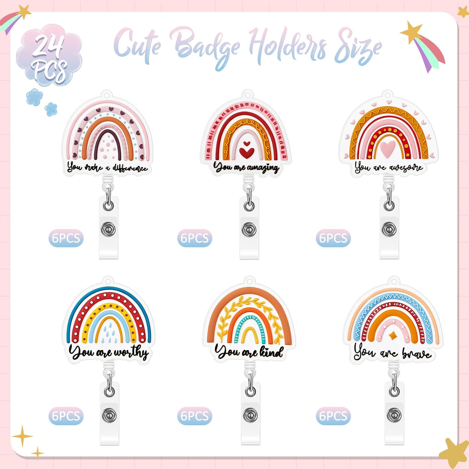 Henoyso 60 Pcs Nurses Graduation Gifts Bulk 2026 for Women, CNA RN Nursing Appreciation Gifts Bulk, Retractable Badge Reel Nurse Keychain for Nursing Student Doctor Graduation (Rainbow Inspirational)