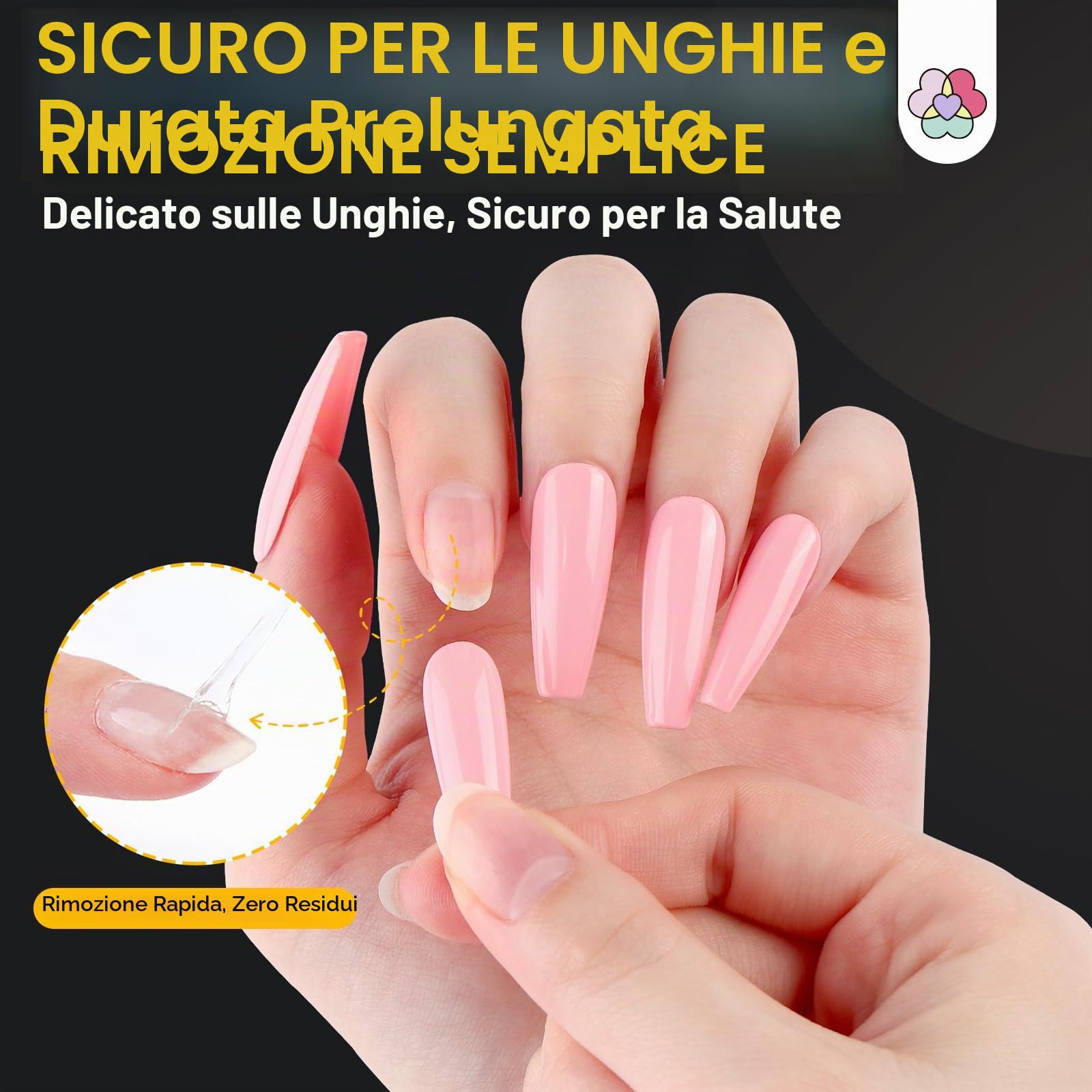 SAVILAND 600 Pezzi Adesivo per Colla per Unghie a Doppio Lato, Biadesivo per Unghie, Colla Adesiva per Unghie Trasparente 30 Giorni 15 misure, 0,3 mm, Sottili, Impermeabili, Resistenti per Nail Art