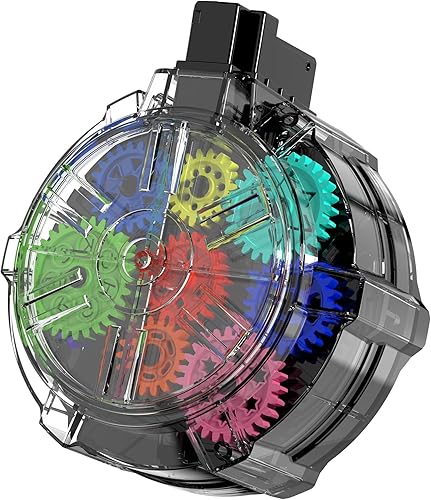 Anstoy Tambor de bolas de gel con batería recargable iluminado giratorio Cool Gear Magazine para AKM-47 iluminado