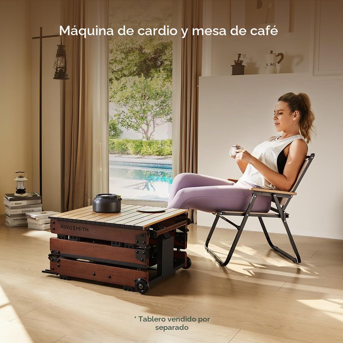 Maquina de Remo para Casa, Máquina de Remo Resistente al Agua con Ajuste de 5 Niveles, Máquina de Remo Triple Plegable, Capacidad de Peso de 180 kg con Monitor LED, Noces Compatibles con la Aplicación