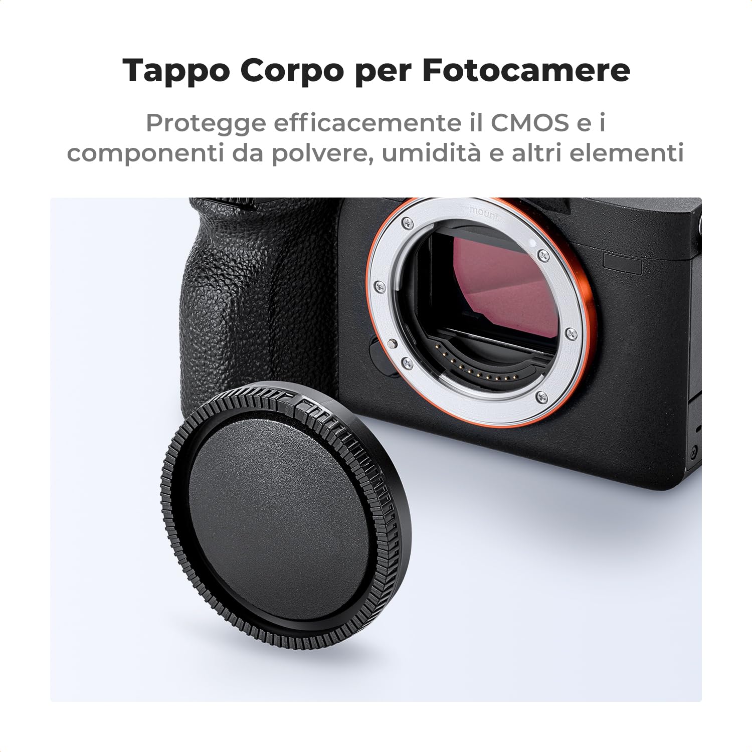 K&F Concept 2pack Tappo Corpo e Coperchio Posteriore per Obiettivo Compatibile con Sony A6700 A6600 A6500 A6400 A6000 A5100 A5000 A7CR II A7S A7R M2 M3 M4 M5 FX3 FX30 A9II ZV-E10 NEX-6 NEX-7 NEX-3